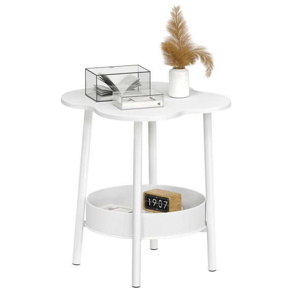Lanzxjv Small Coffee Table, Flower Shaped Desktop Tea Table, Modern Style End Table, Living Room Center Minimalist Display Coffee Table with 2-Tier