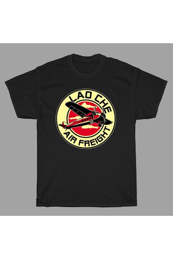 Lao Che Air Freight Classic Airlines Movie Men's Black T-Shirt Size S to 3XL