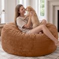 thumbnail image 1 of LaoGeoRon 4ft Adult Bean Bag Chair with Filling Included,Memory Foam Lazy Sofa with Removable Washable Flannel Cover, 1 of 9