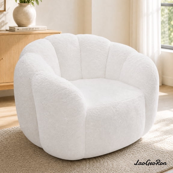 LaoGeoRon Bean Bag Chair for Adults, Memory Foam Bean Bag Chair with Soft Plush Cover, Armrests and Deep Seat, Cozy Lounge Sofa