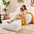 thumbnail image 1 of LaoGeoRon Bean Bag Chair for Adults with Footrest,Memory Foam Filled Giant Bean Bag Sofa Ottoman with Armrests,Bean Bag Removable Washable Cover, 1 of 9
