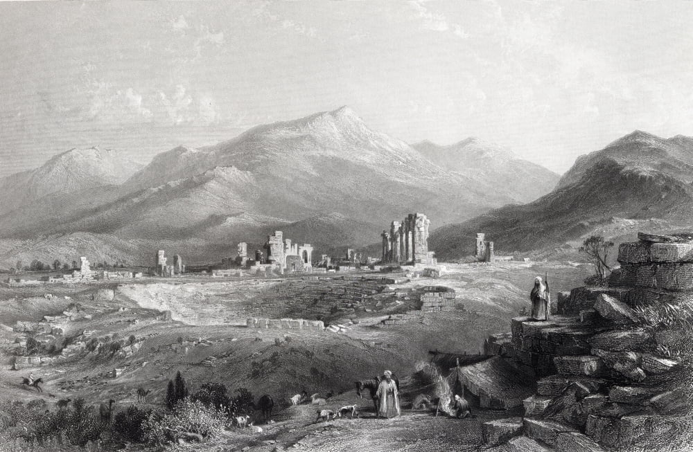 LaodiceaTurkey Drawn By Thomas Allom Engraved By E Brandard From The Collection Of G Virtue Esq C1863 Canvas Art - Ken Welsh Design Pics (36 x 24)