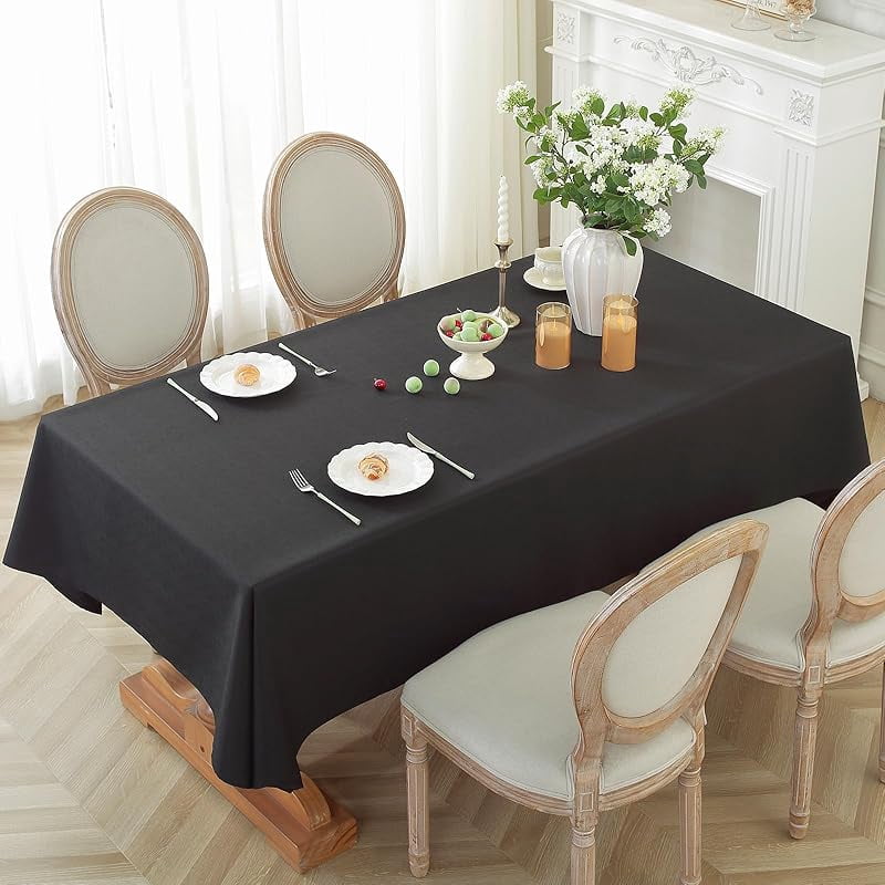 Laolitou Rectangle tablecloth Linen Waterproof Textured Table cloth ...