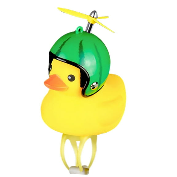 Laonim Little Yellow Duck Can Make A Sound and Light Up Bicycle Light + Helmet + Three-Leaf Bamboo Dragonfly
