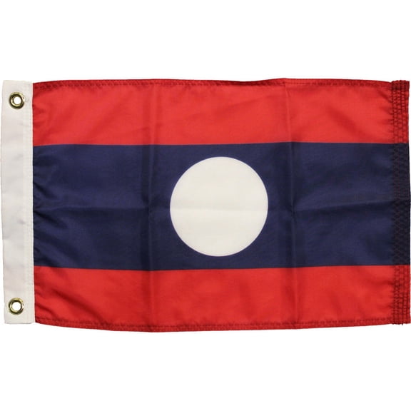 Laos - 12"X18" Nylon Flag