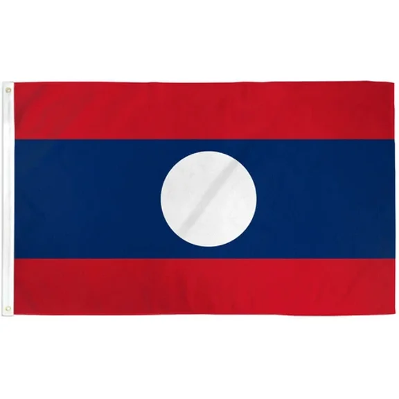 Laos 3X5Ft Flag Of Laos Laotian Flag 3X5 House Flag 100D