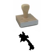 Laos Country Rubber Stamp, 2 X 2" Wood Stamp