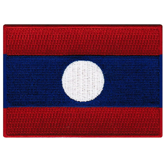 Laos Flag Embroidered Iron-on Patch