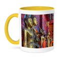 thumbnail image 1 of Laos, Luang Prabang. Statues Of Buddha Inside Buddhist Temple., 15oz Two-Tone Yellow Mug, 1 of 7