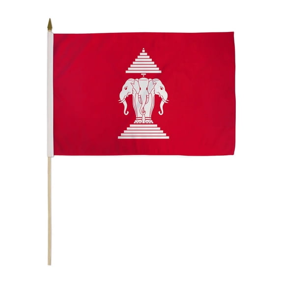 Laos (Old) 12x18in Stick Flag