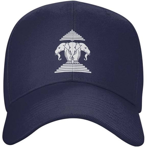 Laos Three Headed Elephant Trucker Hat Men Women Baseball Cap Dad Hat Adjustable Black
