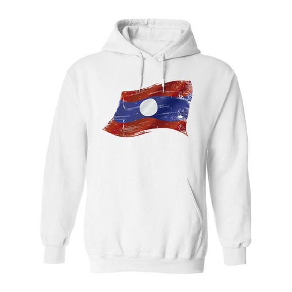 Laotian Flag Hoodie Men -Image by Shutterstock, Male XX-Large