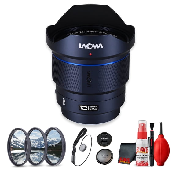 Laowa 12mm f/2.8 Lite Zero-D AF Lens for Sony E | Full Frame, 122 FOV, Ultra Wide Angle, Autofocus, Low Distortion, 10-Point Sunstar | Filter Kit, Cleaning Kit, Cap Keeper
