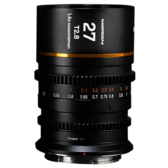 Venus Laowa Nanomorph 27mm T2.8 1.5x S35 Anamorphic Lens for Canon RF, Amber Flare