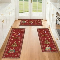 Laoyebaoho Christmas Kitchen Rugs Sets of 3, Kitchen Mats ,Bohemian Machine Washable Rugs Mats
