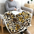 thumbnail image 1 of Lap Blankets For Elderly Leopard Wearable Blanket Comfy Poncho Throw With Buttons Lap Blanket For Women Bed Sofa Office Plush Sleeveless Blankets For Women & Men Grandma Gifts, 1 of 5