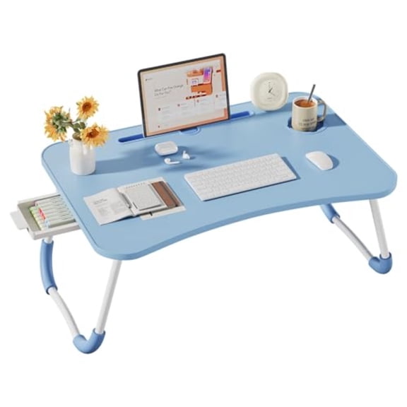 Lap Desk Bed Trays for Eating and Laptops Breakfast in Bed Tray for Sofa/Couch/Study/Reading/Writing with Cup Holder/Drawer On Low Sitting Floor Large Portable Foldable