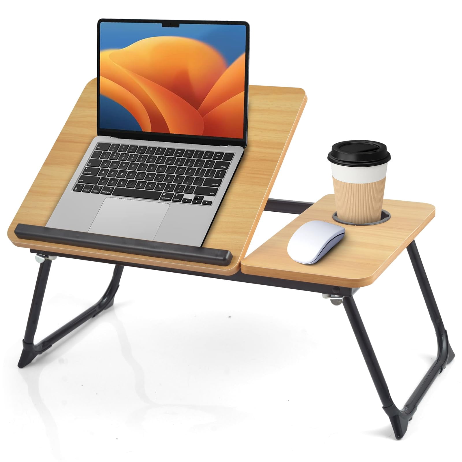 Lap Desk For Couch/sofa/floor  5-angle Adjustable Bed With Foldable &cup Holder Light Weight Tray Table Writing/eating/reading Portable Laptop Stand Adults