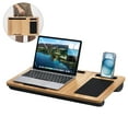thumbnail image 1 of Lap Desk with Cushion, HONEIER Laptop Desk Fits up to 20 inch Laptop with Anti-Slip Strip, Mouse Pad Tablet & Phone Holder, Portable Laptop Tray with Handle, Lap Stand for Bed Home Office Students, 1 of 8