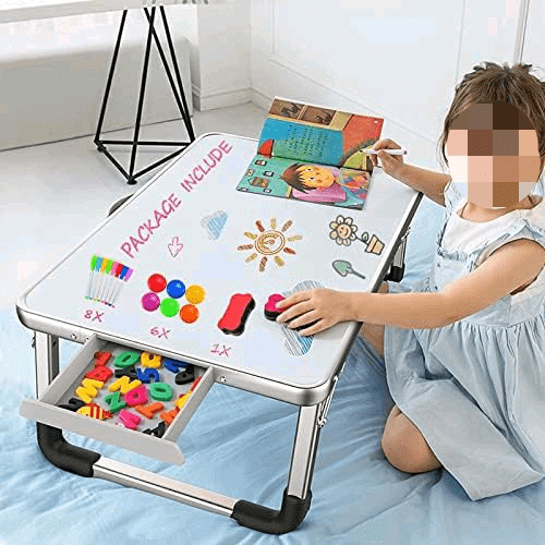 Lap Desk Kids Dry Erase Board for Kids Art Table Foldable Play Table for Toddler Drawing Activity Homework (24" x 16")$$Office
