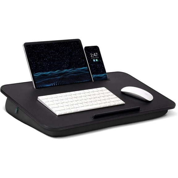 Lap Desk - Portable Laptop Stand & Stand, Fits Up to 17.3 in, Washable Cushion, Built-in Phone Holder & Mouse Pad - Gaming, Eating, Writing, Working on Bed, Couch,Floor