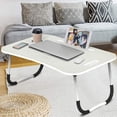 thumbnail image 1 of Lap Desk Stand, Foldable Laptop Bed Desk with Legs, Portable Laptop Bed Tray with iPad Slots, Small Lazy Laptop Table for Adults/Students/Kids, Eating Working Gaming Desk for Couch/Sofa/Floor, HJ1830, 1 of 11