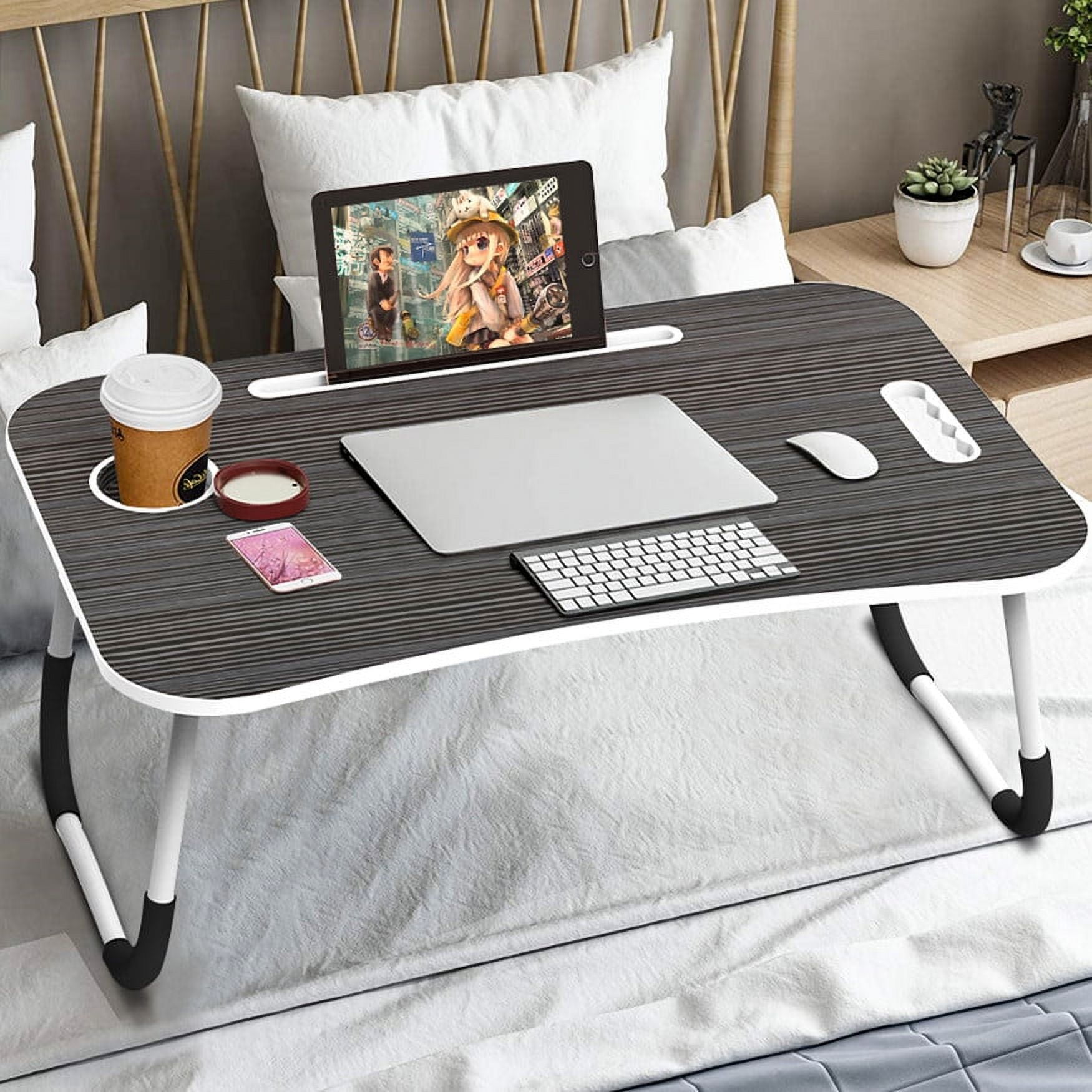 Fold Lap Desk for Kid, Portable Laptop Bed Tray with Legs, Small Lazy  Laptop Bed Table with iPad Slots, Gray Laptop Table for Adults/Students,  Eating Working Gaming Desk for Couch/Sofa/Floor, HJ1855 