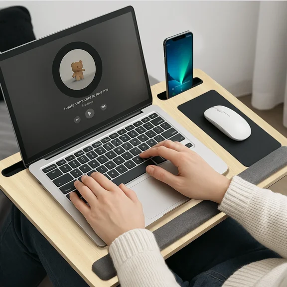 Lap Desk Table Tray Laptop Cushion Bed Pillow Cushioned Computer Support 15 Inch