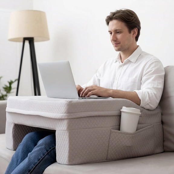 Lap Desk with Arm Rests, Side Pockets and 2 Washable Covers
