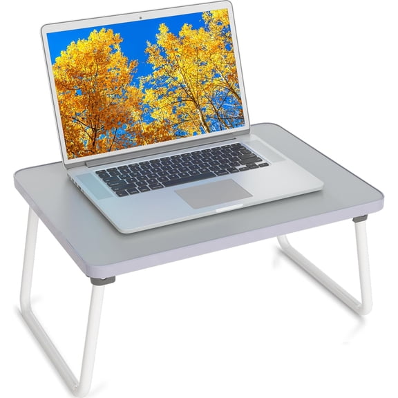 Lap Desks Laptop Tray for Bed or Couch,Portable Breakfast Serving Tray with Folding ,Foldable & Lightweight Mini Table, Laptop Stand for Working, Reading and Writing,Gray