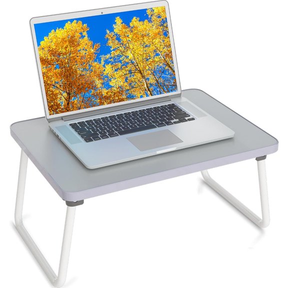 Lap Desks Laptop Tray for Bed or Couch,Portable Breakfast Serving Tray with Folding Legs,Foldable & Lightweight Mini Table, Laptop Stand for Working, Reading and Writing,White