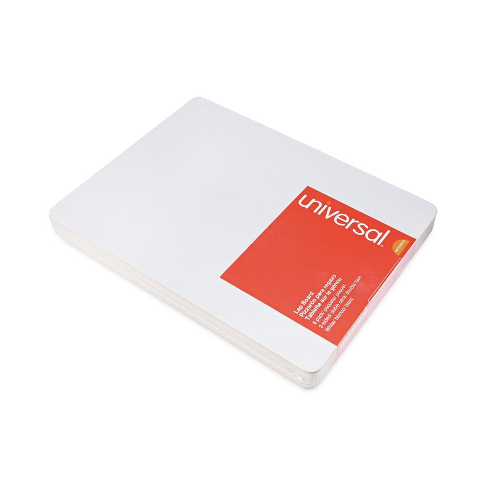 Universal Lap/Learning Dry-Erase Board, 11 3/4" x 8 3/4", White, 6/Pack -UNV43910