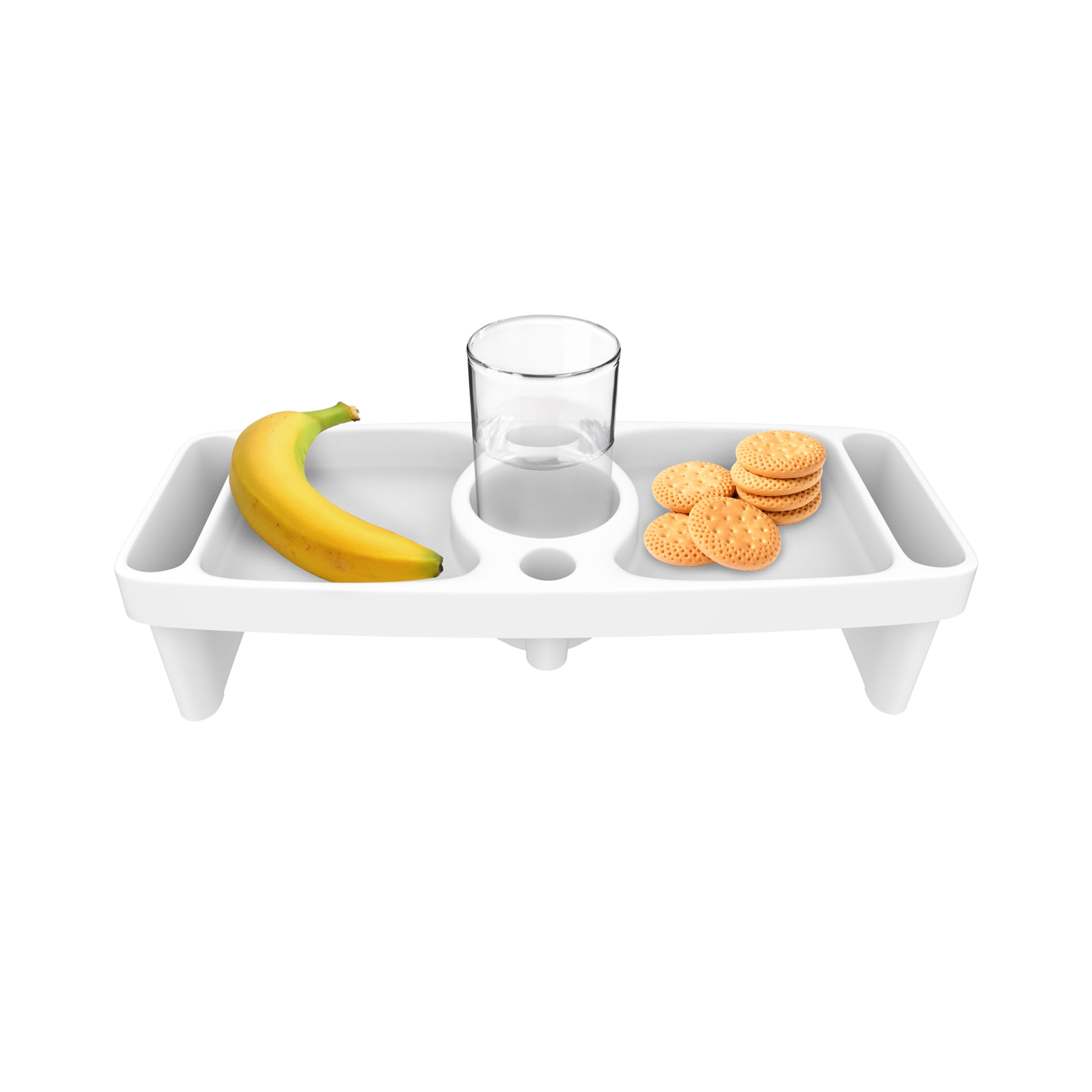 Lap Tray with Cupholder, Side Compartments-For Eating, Drinking, Snacking  on Bed, Couch, Chair- Serve Breakfast, Lunch, Dinner Anywhere by Bluestone