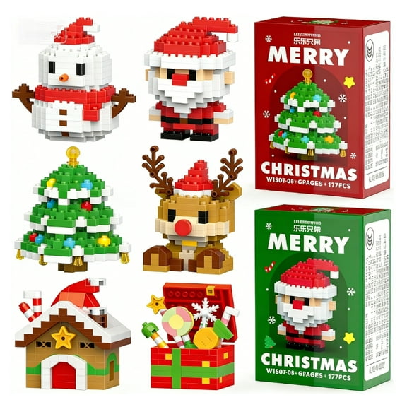 LapEasy 6 in 1 Christmas Micro Building Blocks Set, Fun Family Christmas Birthday Gift Idea, Xmas Gift for Boys and Girls