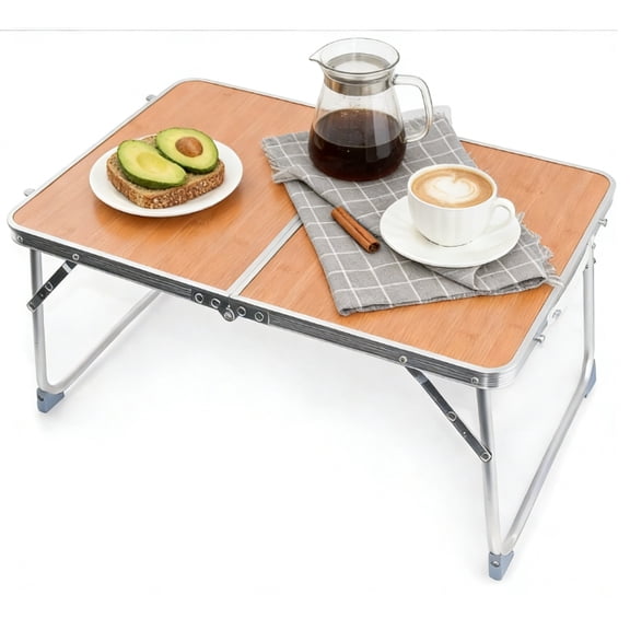 LapEasy Foldable Laptop Table, Adjustable Laptop Bed Table, Laptop Desk for Bed for Working Writing Drawing & Eating, Wood