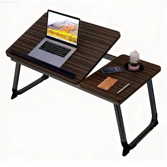 LapEasy Laptop Desk for Bed or Couch, Folding Bed Tray with Cup Holder, Portable Legs Desk for Working Reading Writing Breakfast, Laptop Stand for Bed (Black)