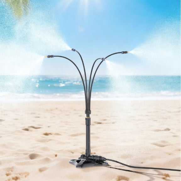LapEasy Standing Misters for Outside Patio, 28inch Height Stand Misting System with 26.2FT Misting Line for Outdoor Cooling, Upgrade Standing Patio Misters for Beach, Pool, Backyard, Porch