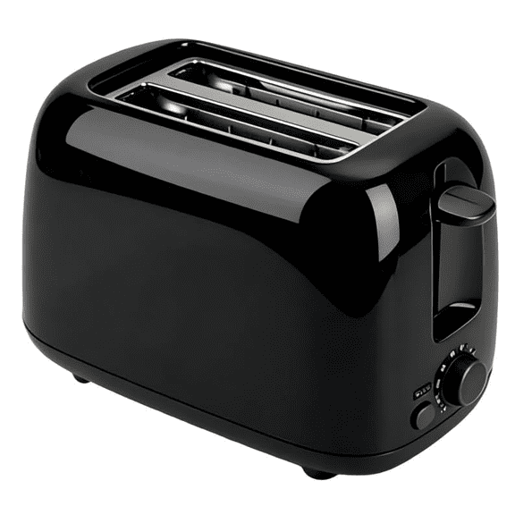 LapEasy Toaster 2 Slice with 6 Browning Settings, Removable Crumb Tray, Black