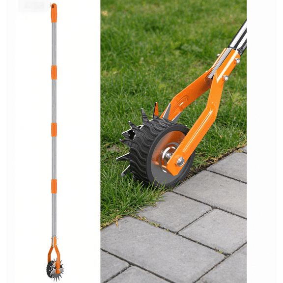 LapEasy Wheel Rotary Edger Lawn Tool, Sidewalk Manual Lawn Edger with Adjustable Height Stainless Steel Handle, Adjustable up to 66.7 inch, Soil,Garden and Yard Tool