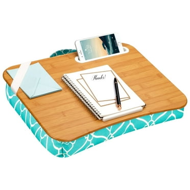 LapGear Designer Lap Desk w/ Phone Holder, Fits 15.6" Laptop, Aqua Trellis