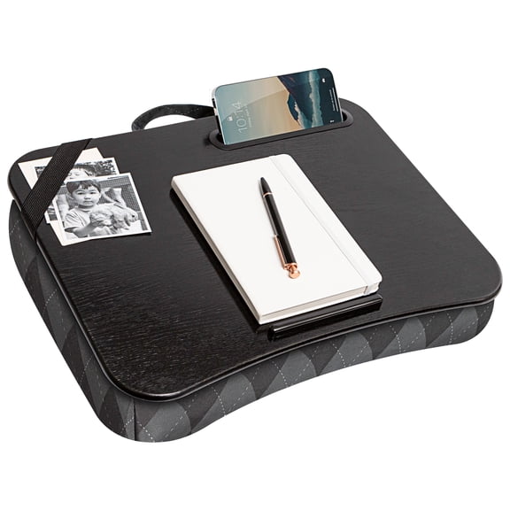 LapGear Designer Lap Desk with Phone Holder, Fits 15.6" Laptop, Argyle, Comfortable Cushion