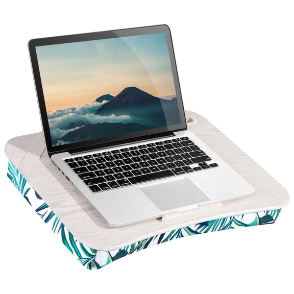 LapGear Designer Lap Desk with Phone Holder, Fits 15.6" Laptop, Palms, Comfortable Cushion
