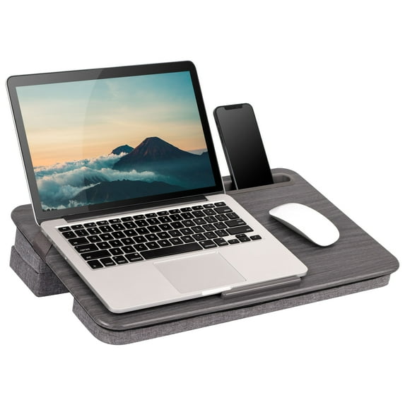 LapGear Elevation Lap Desk with Adjustable Cushion, Gray Woodgrain