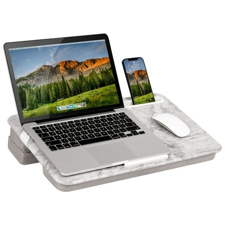 LapGear Elevation Lap Desk with Adjustable Cushion, White Marble