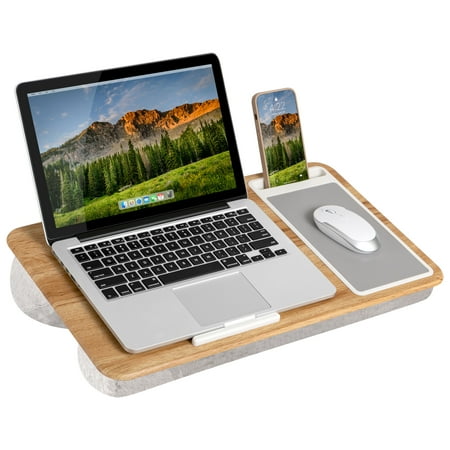 LapGear - Home Office Lap Desk for 15.6" Laptop - Oak Woodgrain