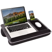 LapGear Home Office Pro Lap Desk with Cushion, Gray Woodgrain