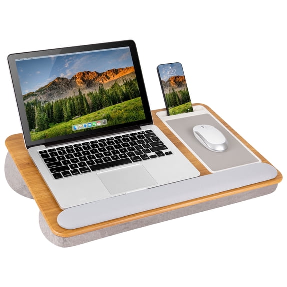 LapGear Home Office Pro Lap Desk with Cushion, Oak Woodgrain