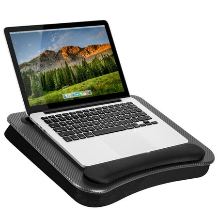 LapGear Memory Foam Lap Desk w/ Wrist Rest, Fits 15.6" Laptop, Black Carbon