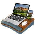 thumbnail image 1 of LapGear Portable Lap Desk with Cushion, Fits 15.6-Inch Laptop, Espresso Woodgrain, 1 of 7