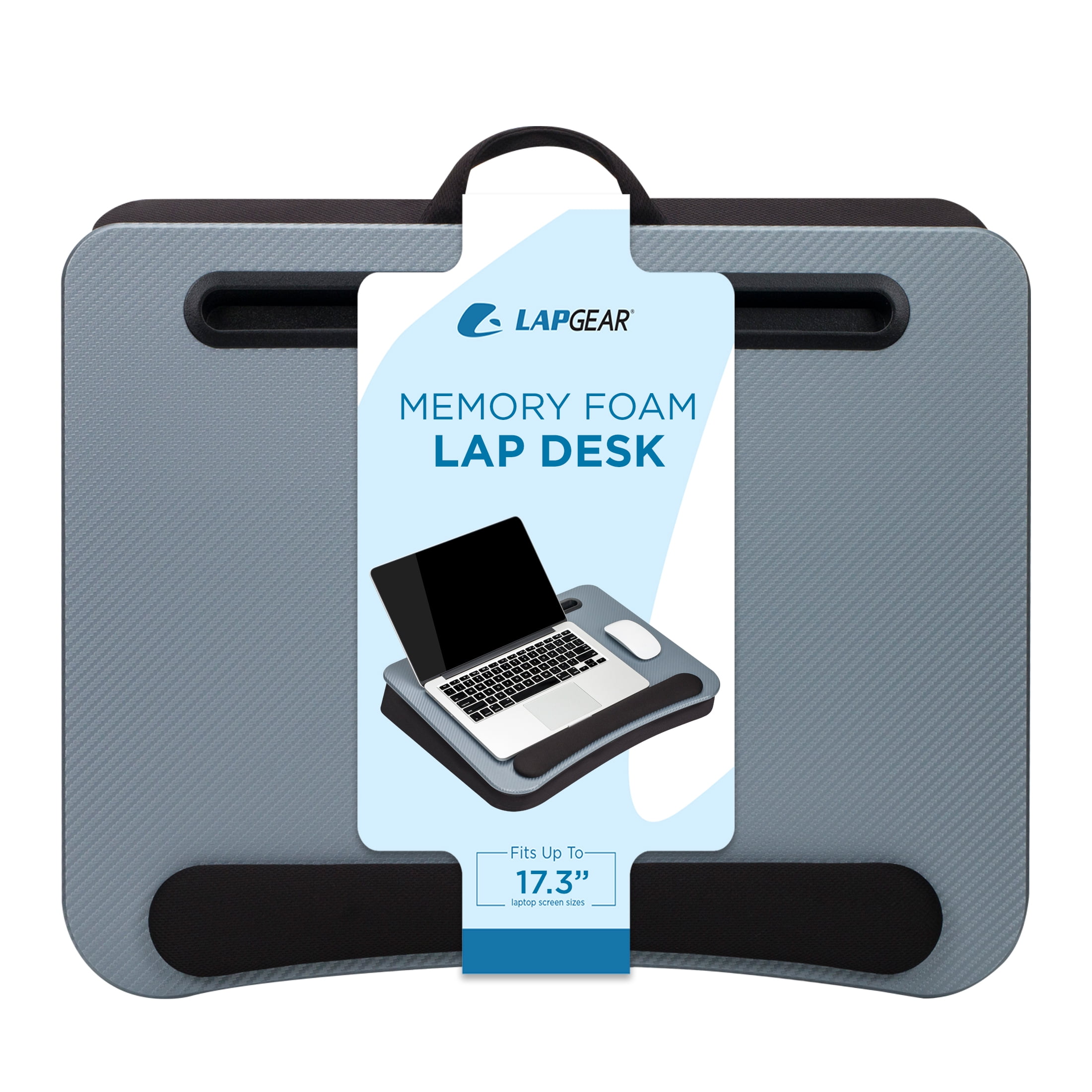 LapGear Smarte Pro Lap Desk with Memory Foam Cushion, Silver